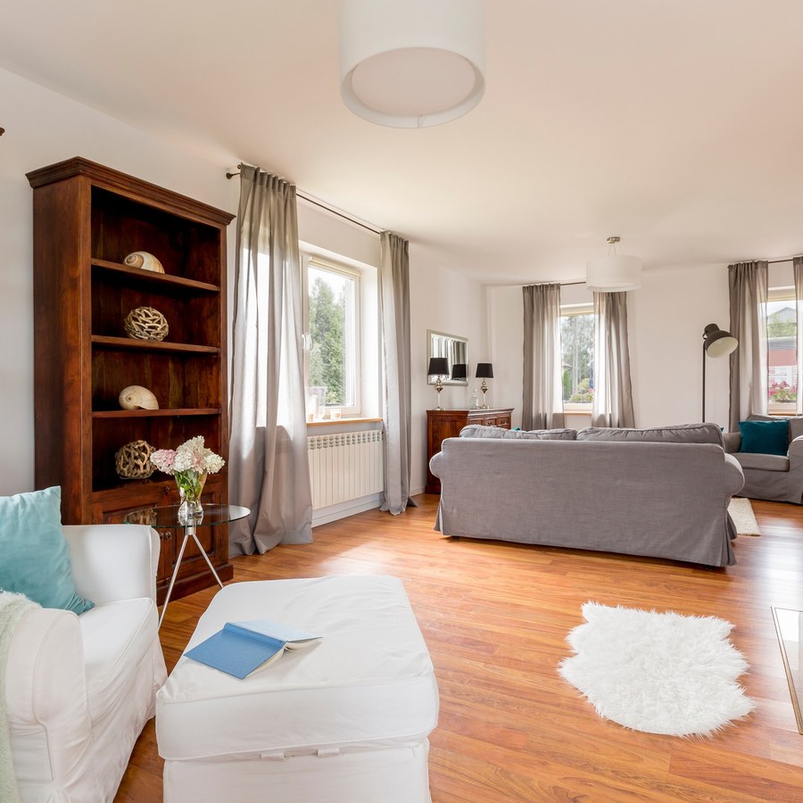 Living room in light colours